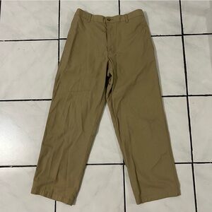 George; Khaki long pants with elastic waist on back